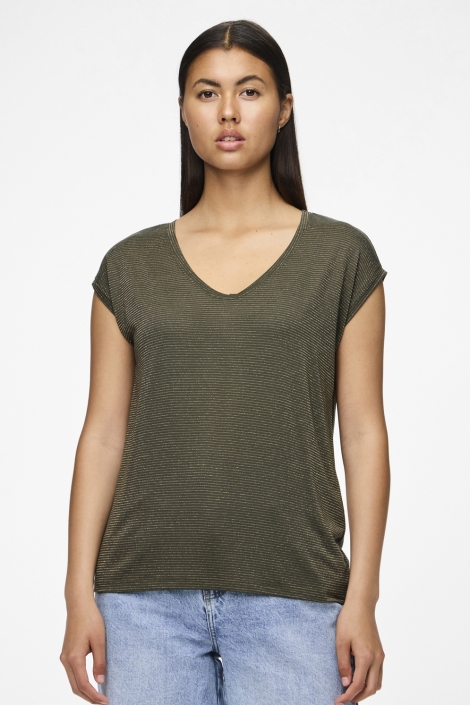 Pieces pcbillo tee lurex stripes jrs noos